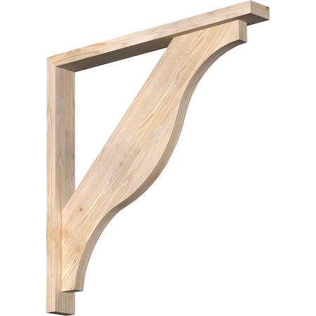 Funston Block Smooth Bracket W/ Offset Brace, Douglas Fir, 3 1/2W X 32D X 32H